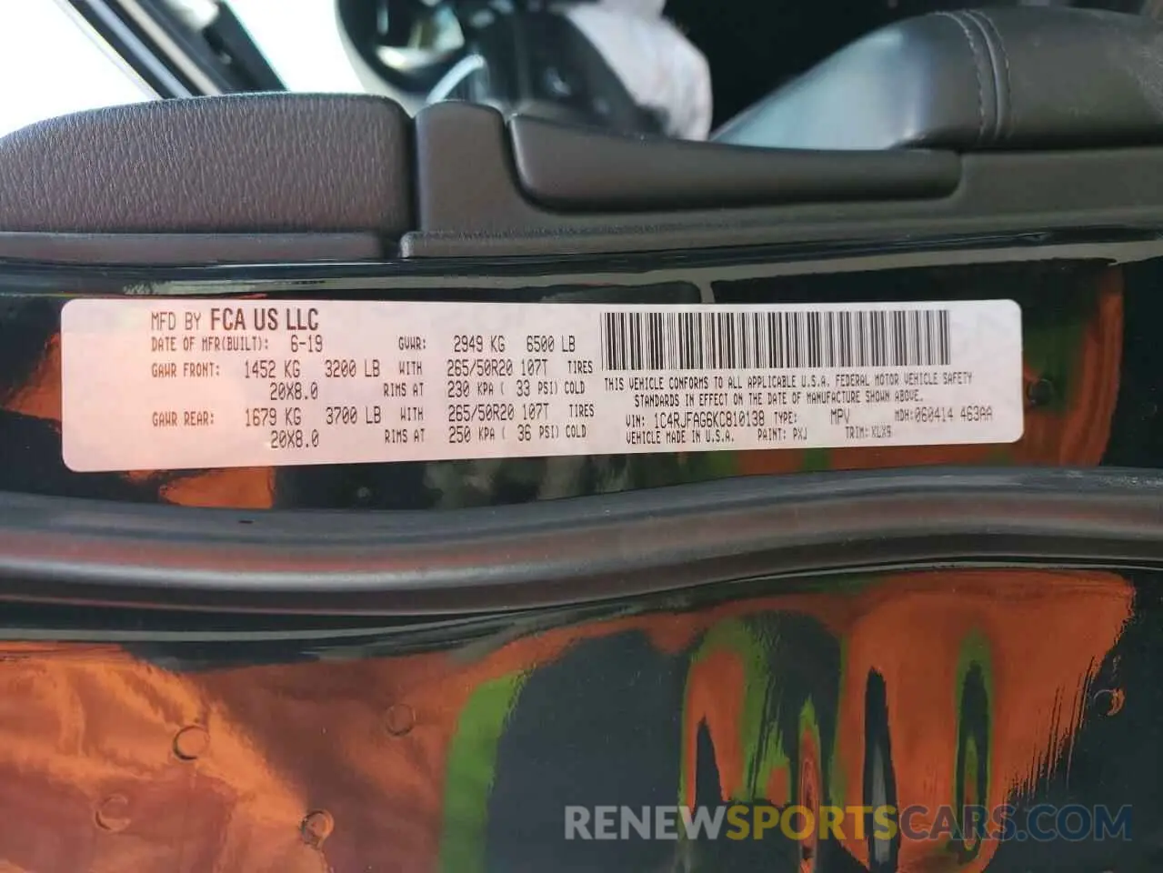 15 Photograph of a damaged car 1C4RJFAG6KC810138 JEEP GRAND CHER 2019