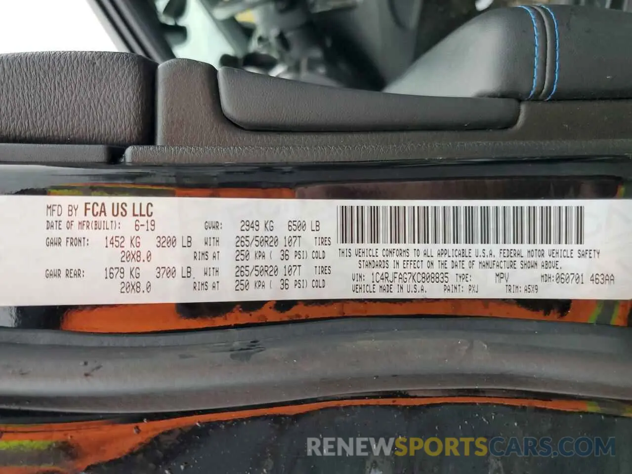 15 Photograph of a damaged car 1C4RJFAG7KC808835 JEEP GRAND CHER 2019