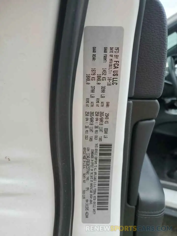 13 Photograph of a damaged car 1C4RJFBG3KC577401 JEEP GRAND CHER 2019