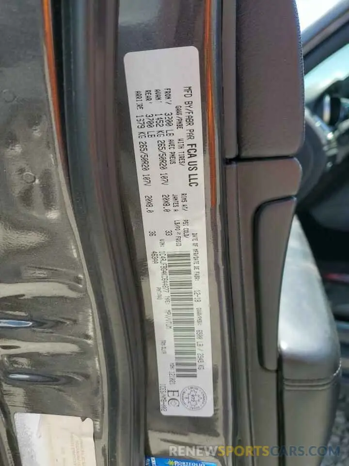 12 Photograph of a damaged car 1C4RJFBG4KC644877 JEEP GRAND CHER 2019