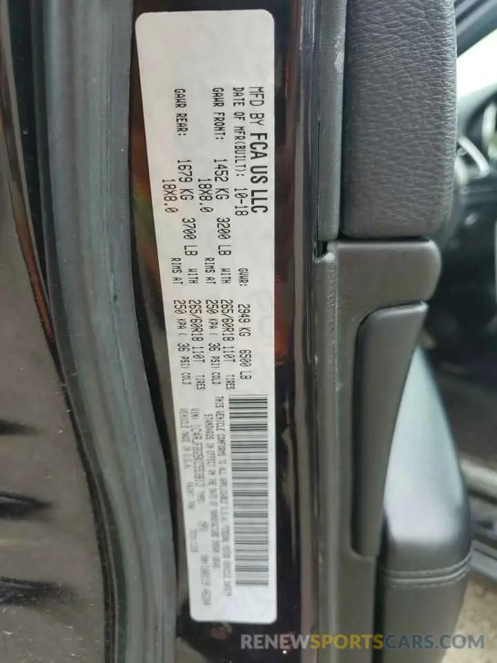 13 Фотография поврежденного автомобиля 1C4RJFBG5KC553813 JEEP GRAND CHER 2019