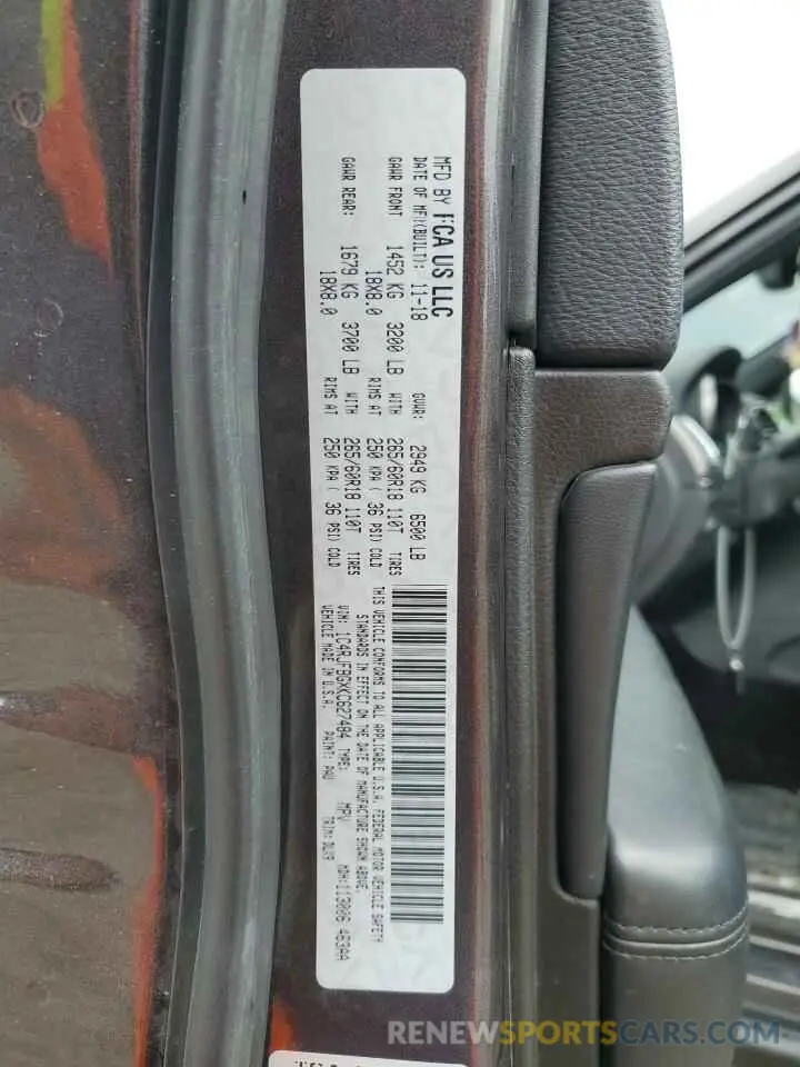 13 Photograph of a damaged car 1C4RJFBGXKC627484 JEEP GRAND CHER 2019