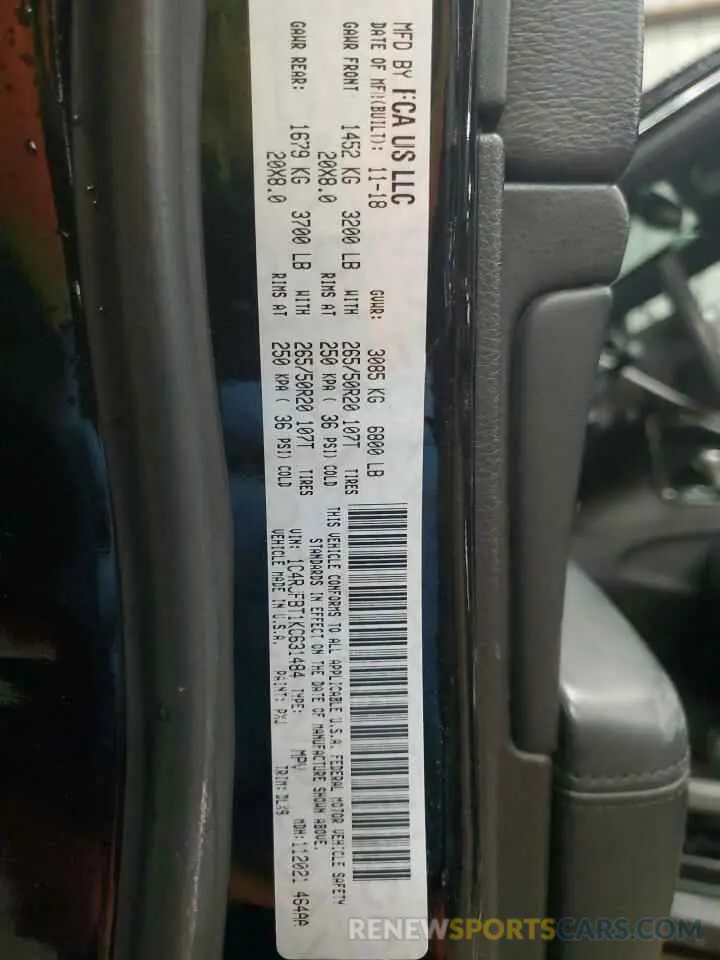 14 Photograph of a damaged car 1C4RJFBT1KC631484 JEEP GRAND CHER 2019
