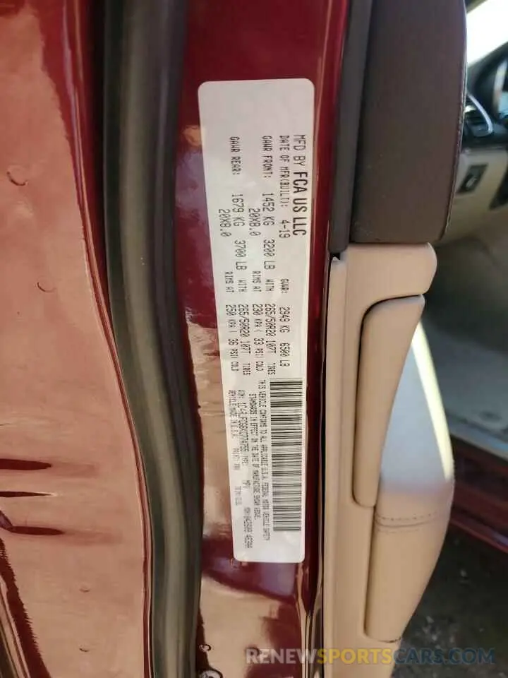 13 Фотография поврежденного автомобиля 1C4RJFCG6KC774755 JEEP GRAND CHER 2019