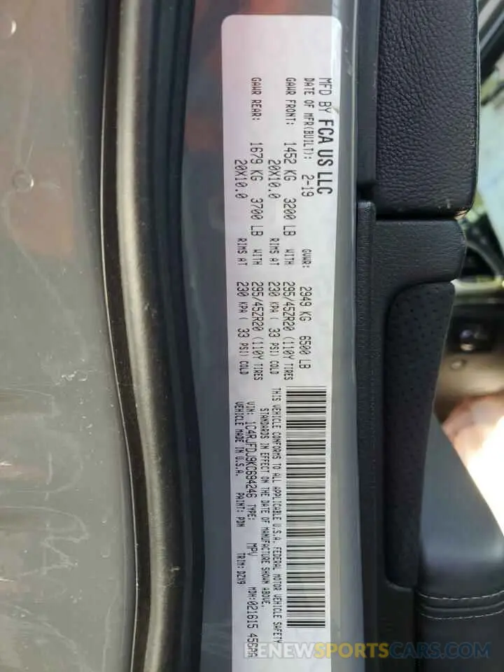 12 Photograph of a damaged car 1C4RJFDJ9KC694246 JEEP GRAND CHER 2019