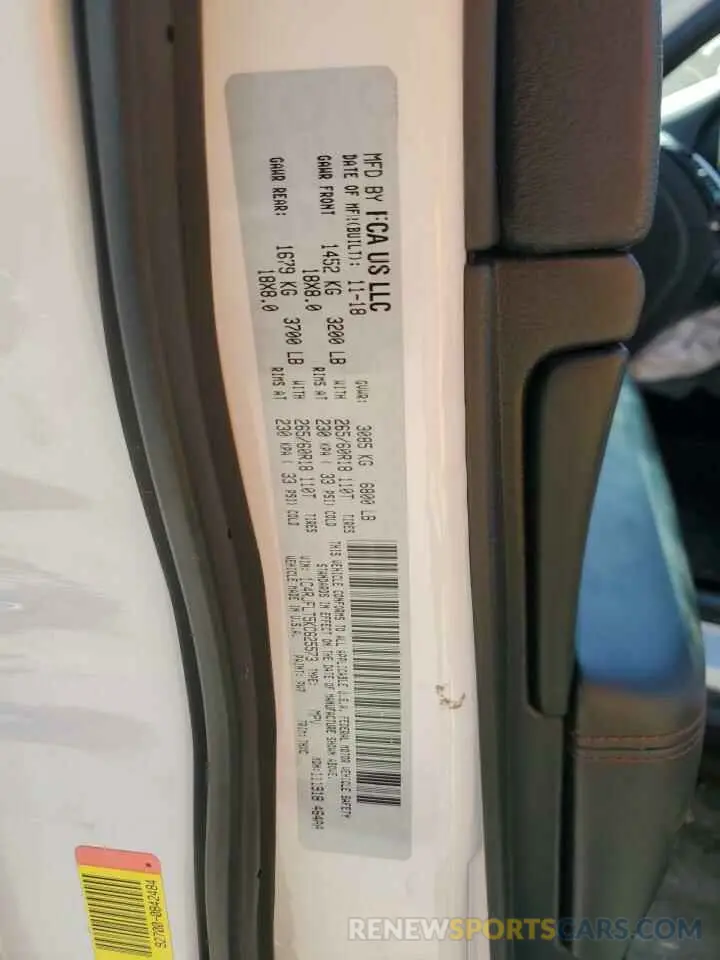13 Photograph of a damaged car 1C4RJFLT5KC625573 JEEP GRAND CHER 2019