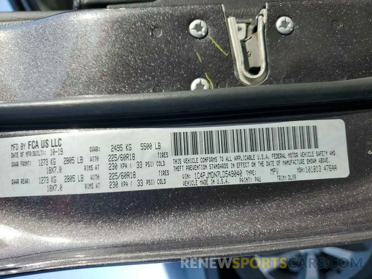 13 Фотография поврежденного автомобиля 1C4PJMDN7LD549040 JEEP GRAND CHER 2020