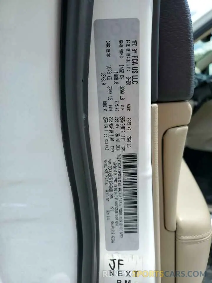 13 Фотография поврежденного автомобиля 1C4RJEBG5LC348018 JEEP GRAND CHER 2020