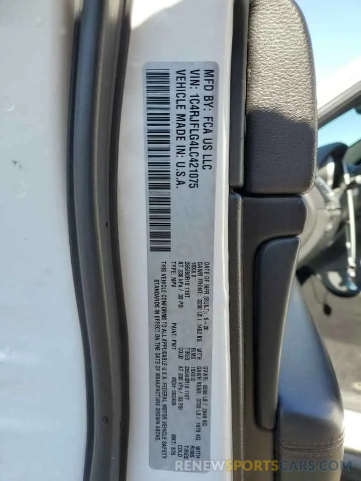 14 Фотография поврежденного автомобиля 1C4RJFLG4LC421075 JEEP GRAND CHER 2020