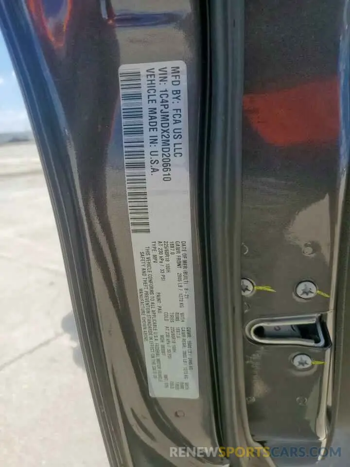 14 Photograph of a damaged car 1C4PJMDX2MD206610 JEEP GRAND CHER 2021