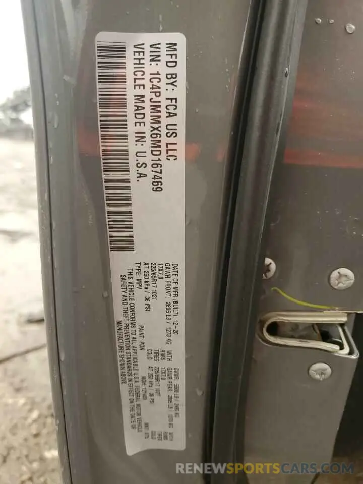 13 Фотография поврежденного автомобиля 1C4PJMMX6MD167469 JEEP GRAND CHER 2021