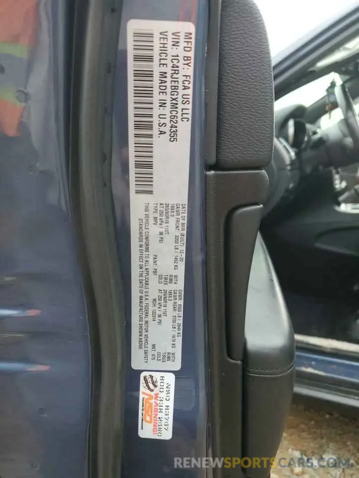 12 Фотография поврежденного автомобиля 1C4RJEBGXMC624355 JEEP GRAND CHER 2021