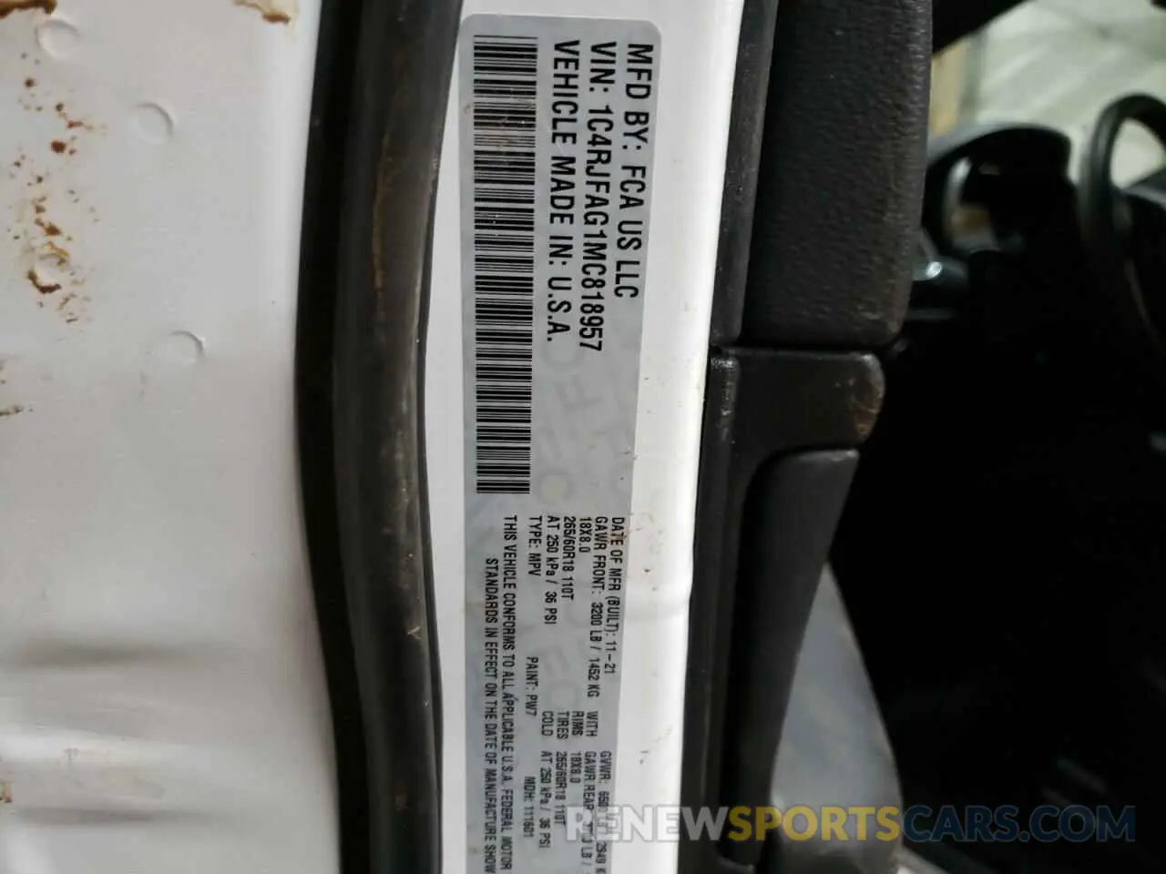 13 Фотография поврежденного автомобиля 1C4RJFAG1MC818957 JEEP GRAND CHER 2021