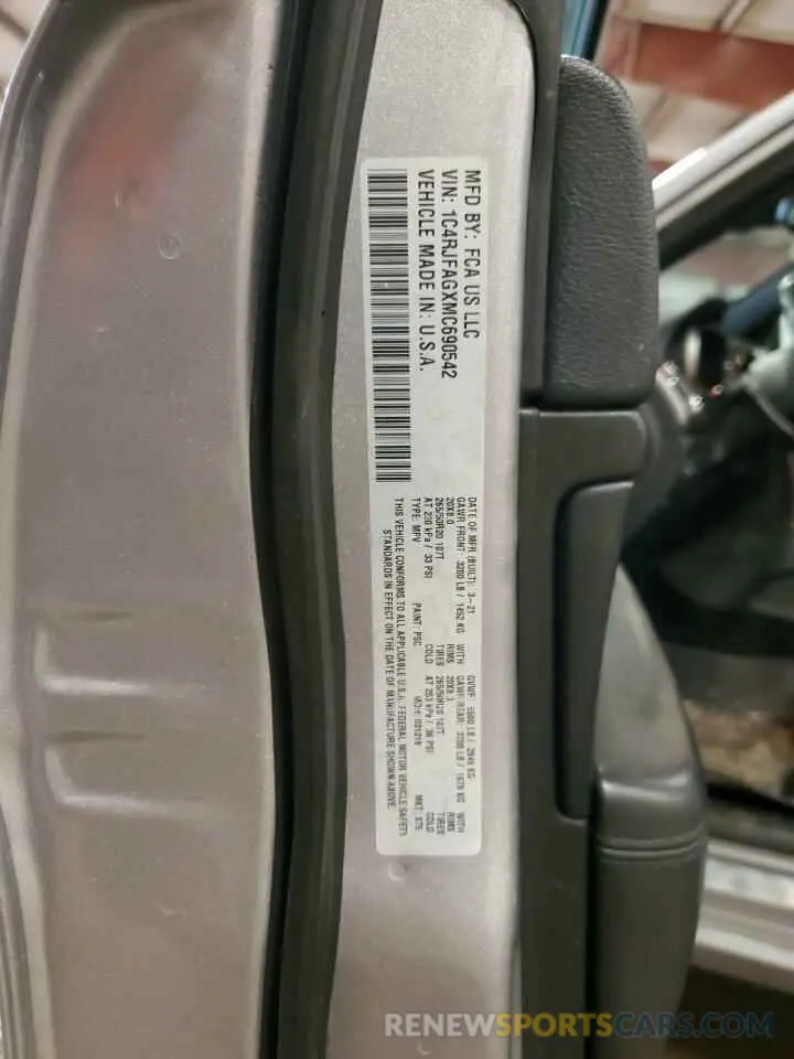 13 Фотография поврежденного автомобиля 1C4RJFAGXMC690542 JEEP GRAND CHER 2021