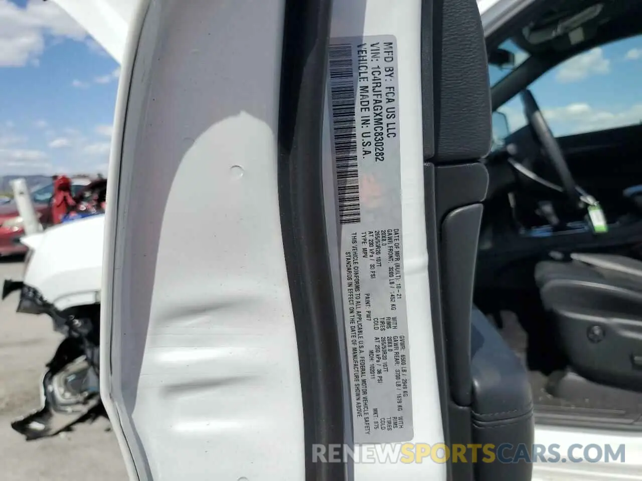 14 Фотография поврежденного автомобиля 1C4RJFAGXMC830282 JEEP GRAND CHER 2021