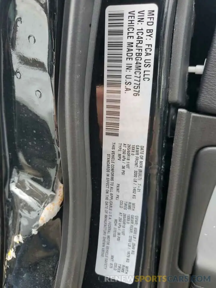 13 Фотография поврежденного автомобиля 1C4RJFBG4MC777576 JEEP GRAND CHER 2021