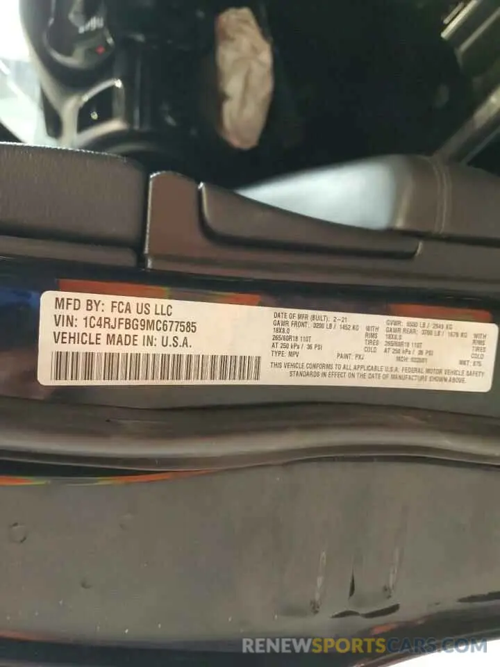 14 Фотография поврежденного автомобиля 1C4RJFBG9MC677585 JEEP GRAND CHER 2021