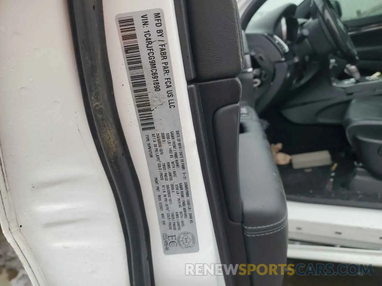 13 Фотография поврежденного автомобиля 1C4RJFCG9MC691890 JEEP GRAND CHER 2021