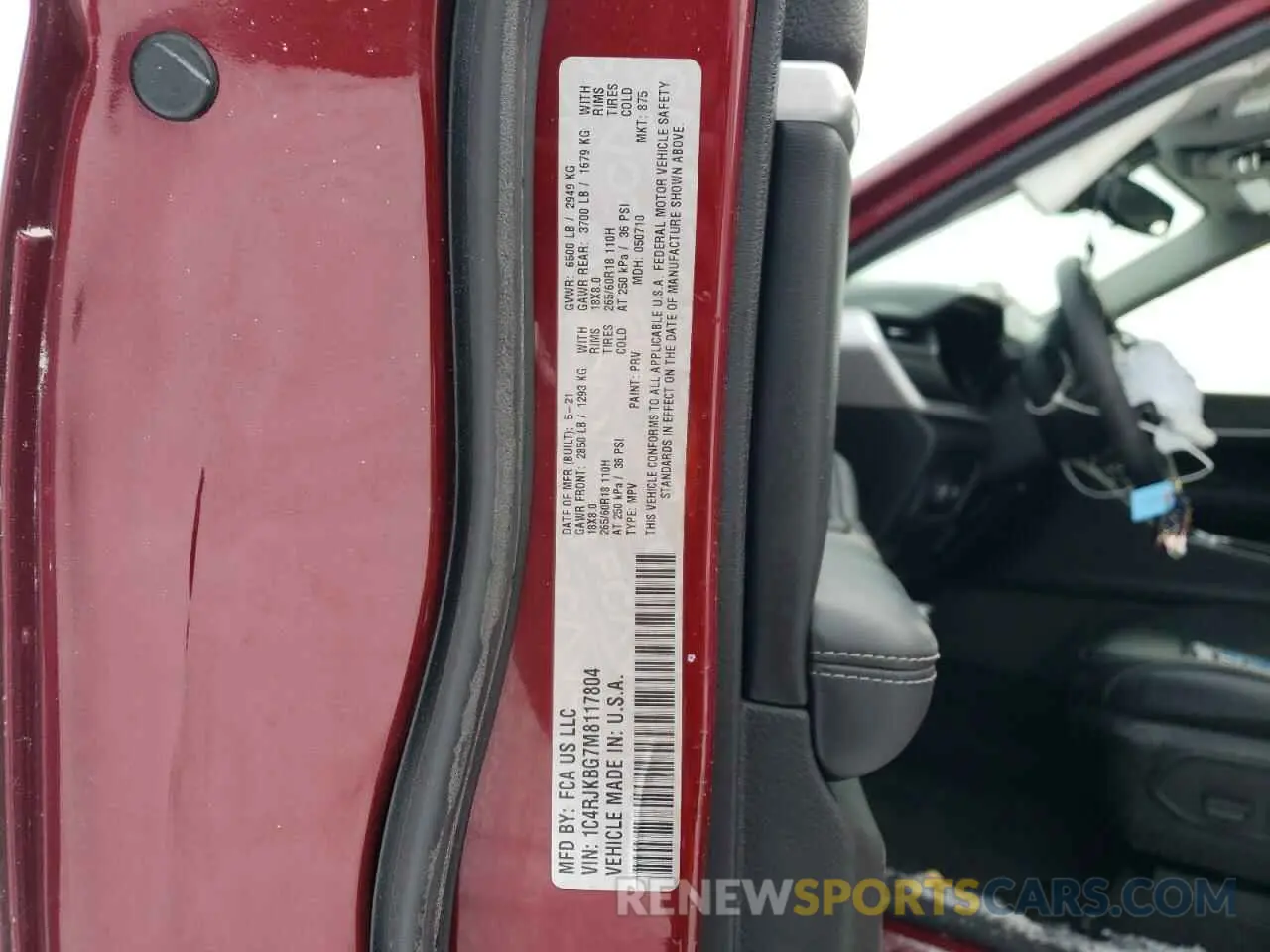 13 Фотография поврежденного автомобиля 1C4RJKBG7M8117804 JEEP GRAND CHER 2021