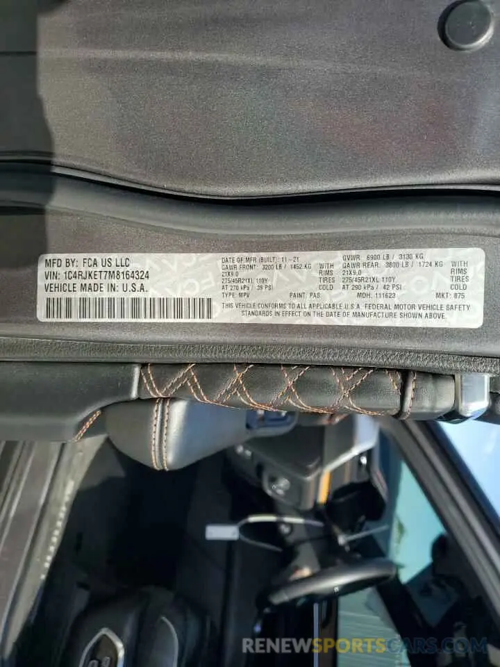 15 Photograph of a damaged car 1C4RJKET7M8164324 JEEP GRAND CHER 2021