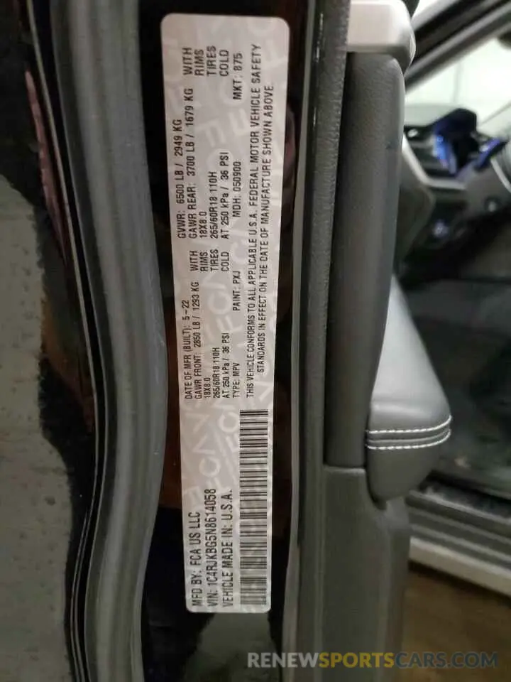 13 Фотография поврежденного автомобиля 1C4RJKBG5N8614058 JEEP GRAND CHER 2022
