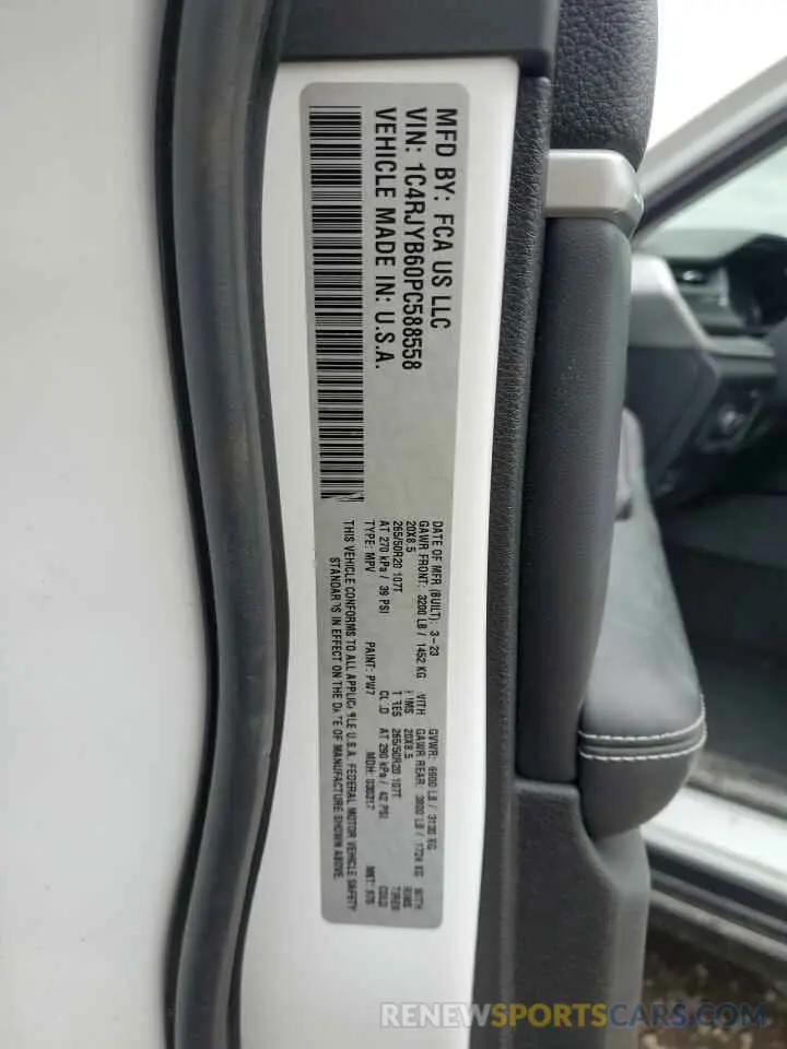14 Фотография поврежденного автомобиля 1C4RJYB60PC588558 JEEP GRAND CHER 2023