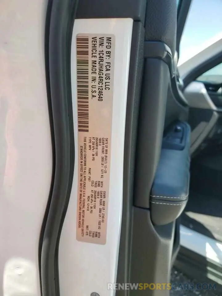 13 Фотография поврежденного автомобиля 1C4RJHAG4RC124640 JEEP GRAND CHER 2024