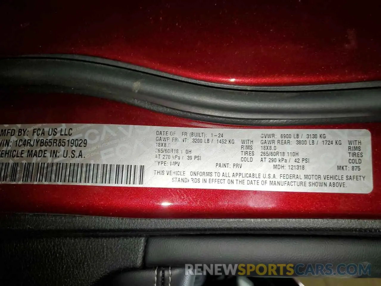14 Фотография поврежденного автомобиля 1C4RJYB65R8519029 JEEP GRAND CHER 2024