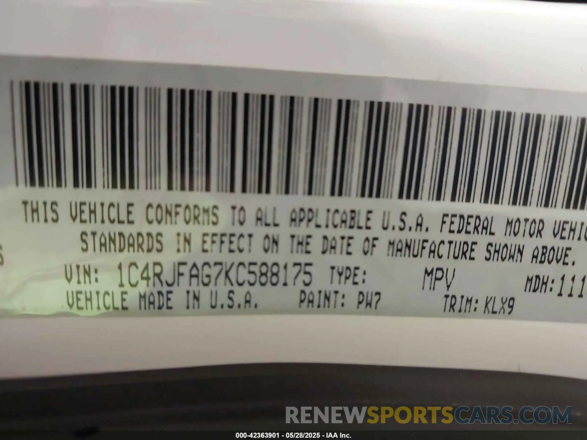 9 Фотография поврежденного автомобиля 1C4RJFAG7KC588175 JEEP GRAND CHEROKEE 2019