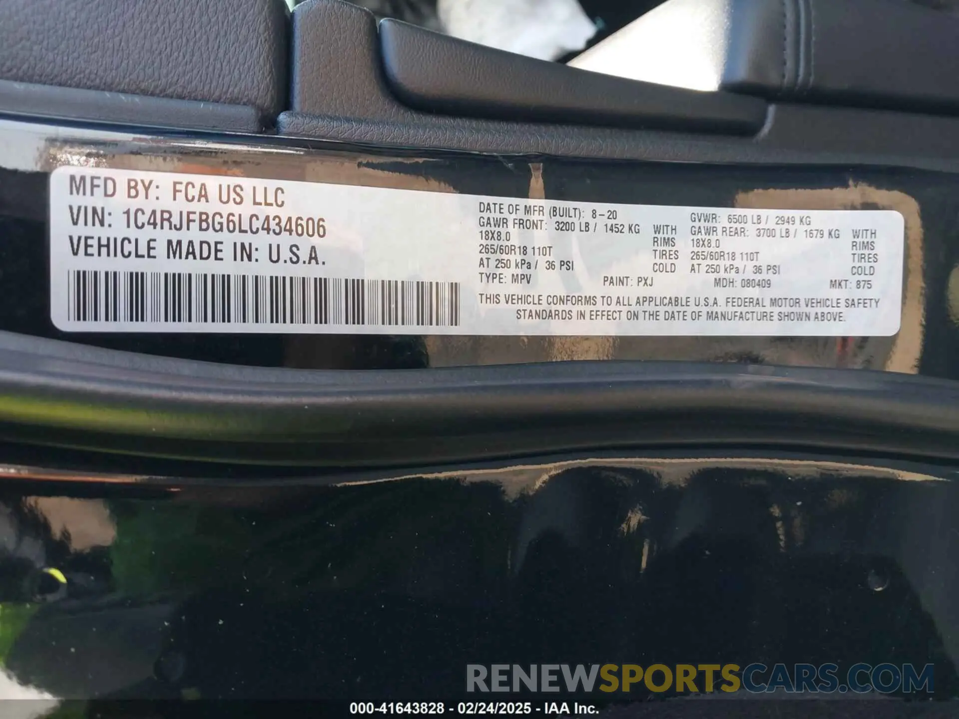 9 Фотография поврежденного автомобиля 1C4RJFBG6LC434606 JEEP GRAND CHEROKEE 2020