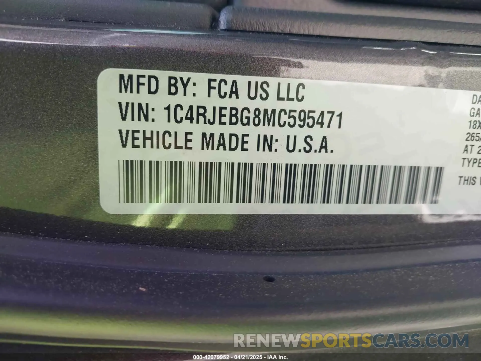 9 Фотография поврежденного автомобиля 1C4RJEBG8MC595471 JEEP GRAND CHEROKEE 2021