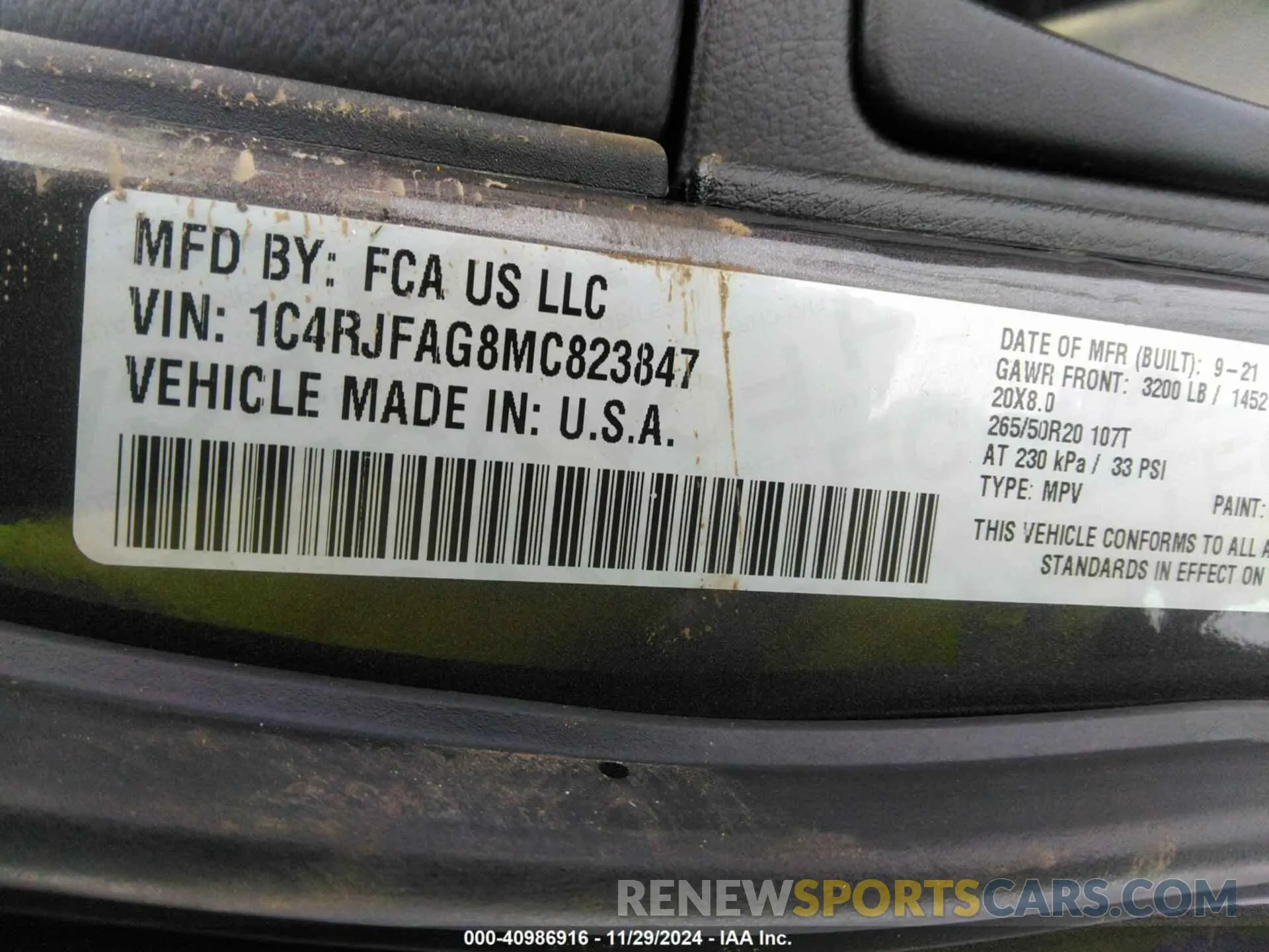 9 Фотография поврежденного автомобиля 1C4RJFAG8MC823847 JEEP GRAND CHEROKEE 2021