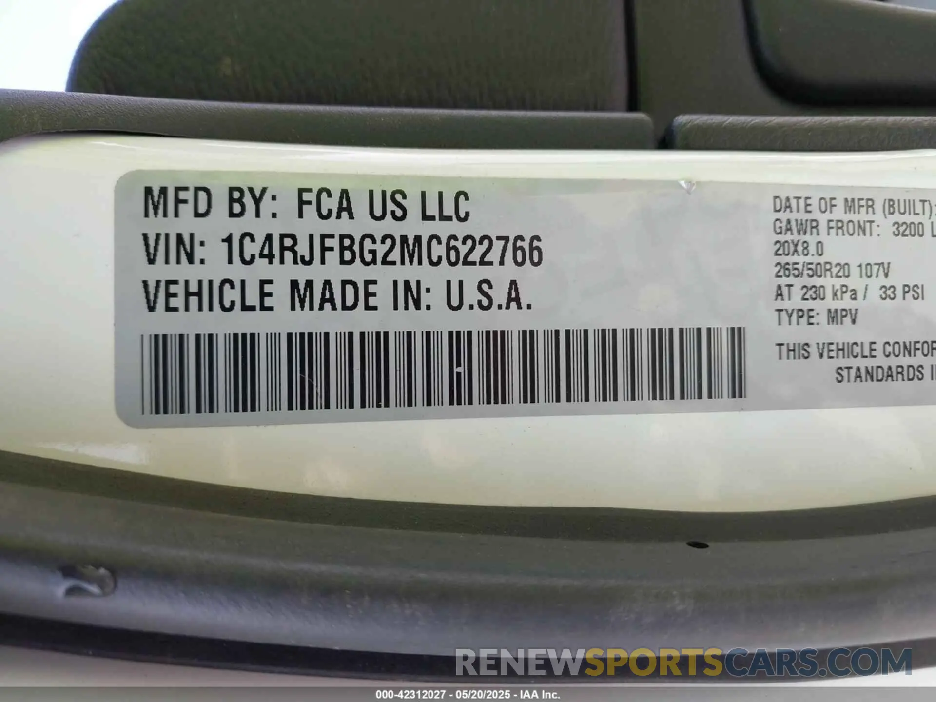 9 Фотография поврежденного автомобиля 1C4RJFBG2MC622766 JEEP GRAND CHEROKEE 2021
