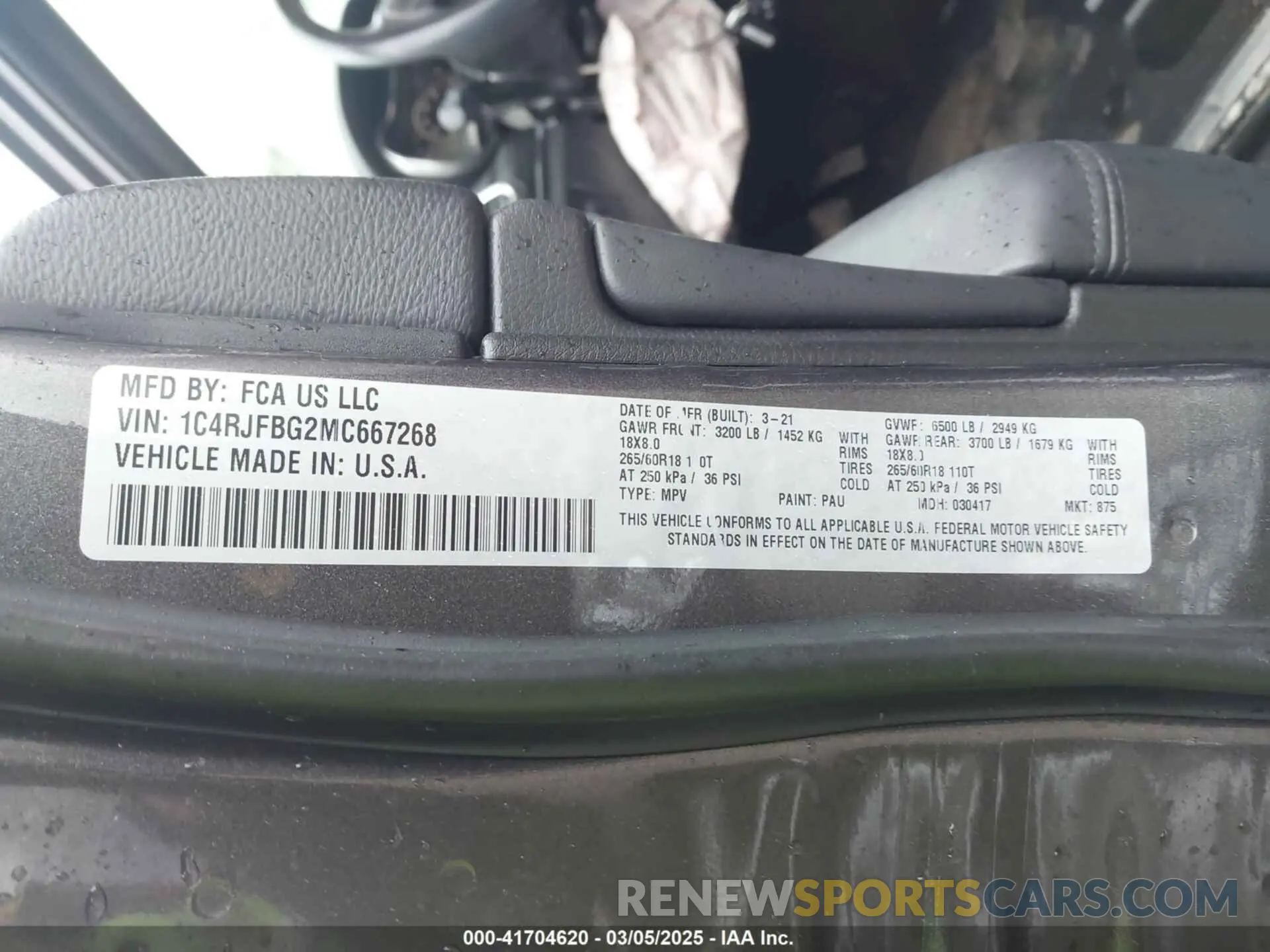 9 Фотография поврежденного автомобиля 1C4RJFBG2MC667268 JEEP GRAND CHEROKEE 2021