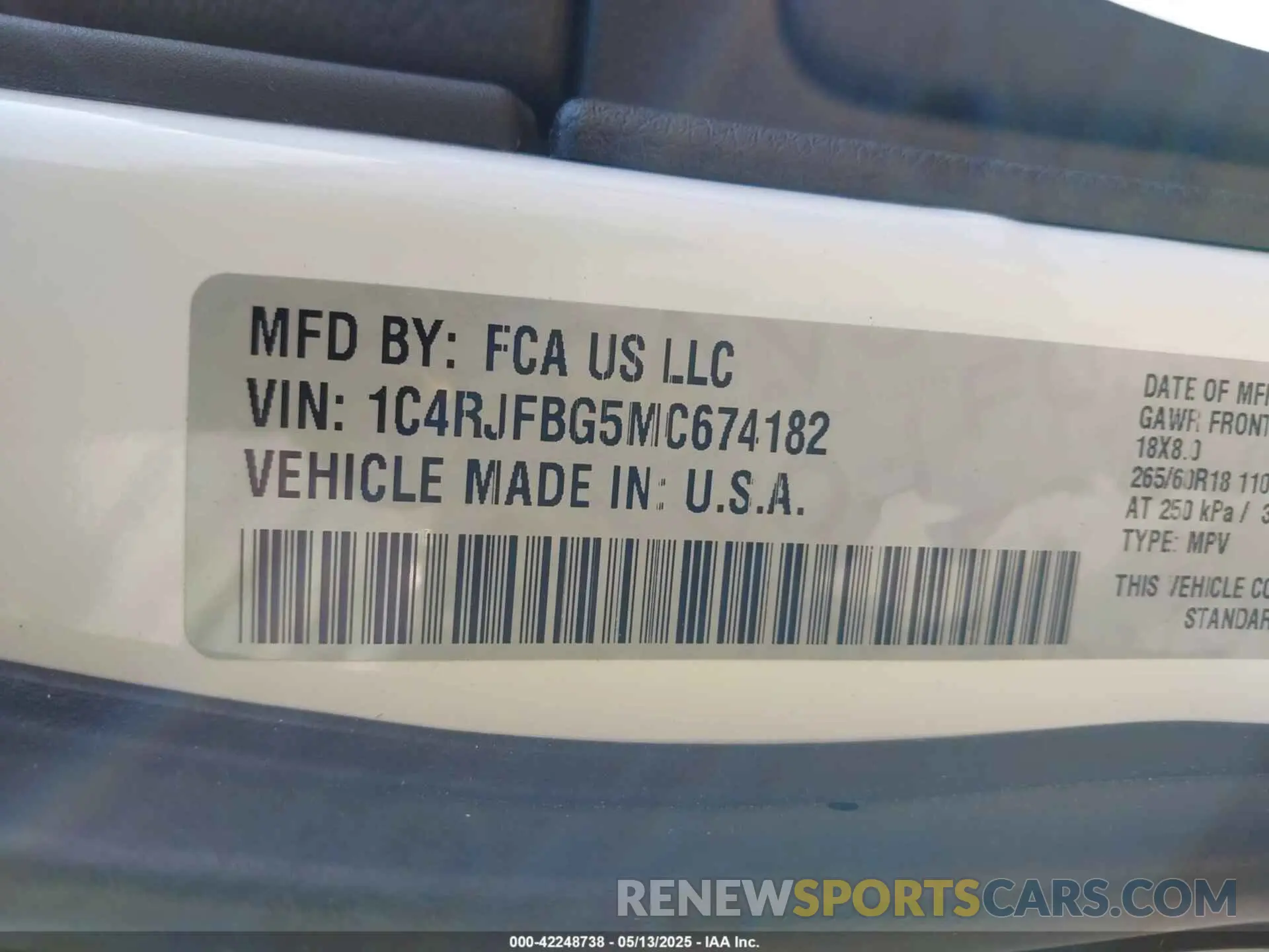 9 Фотография поврежденного автомобиля 1C4RJFBG5MC674182 JEEP GRAND CHEROKEE 2021