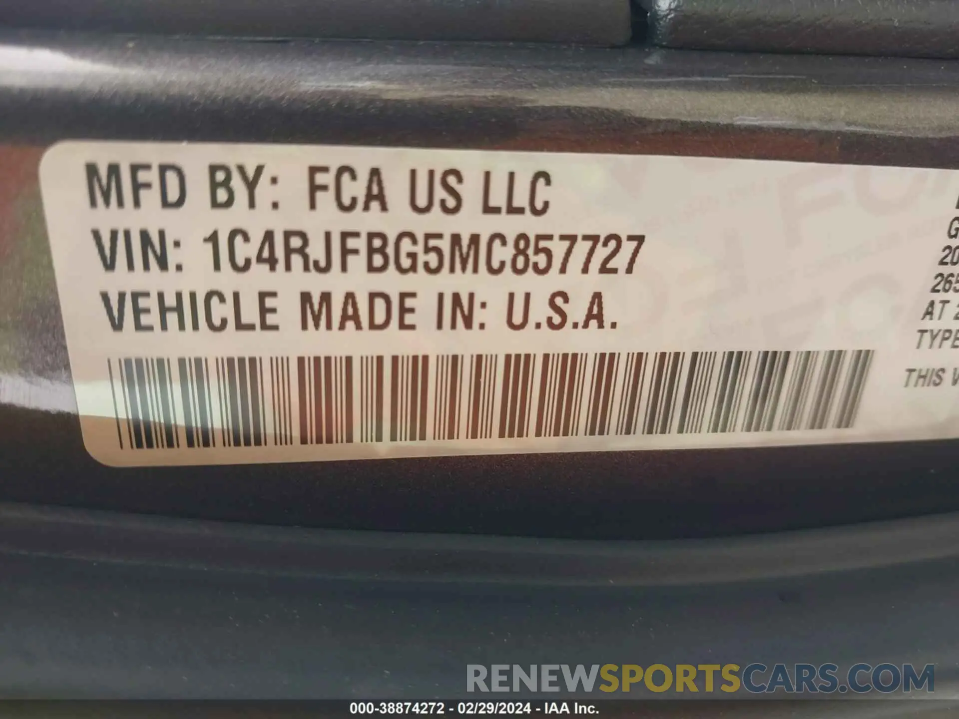 9 Фотография поврежденного автомобиля 1C4RJFBG5MC857727 JEEP GRAND CHEROKEE 2021