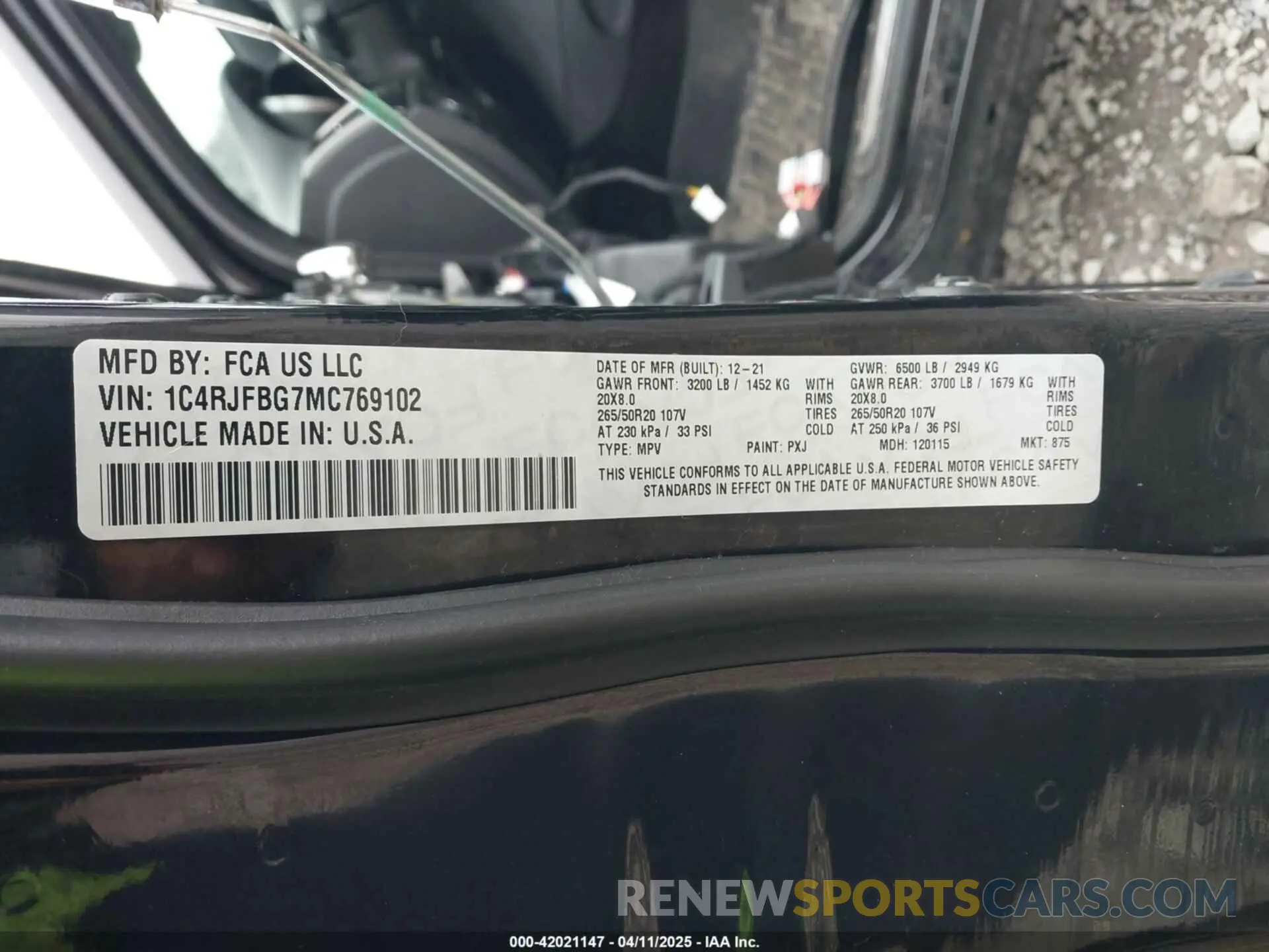 9 Фотография поврежденного автомобиля 1C4RJFBG7MC769102 JEEP GRAND CHEROKEE 2021