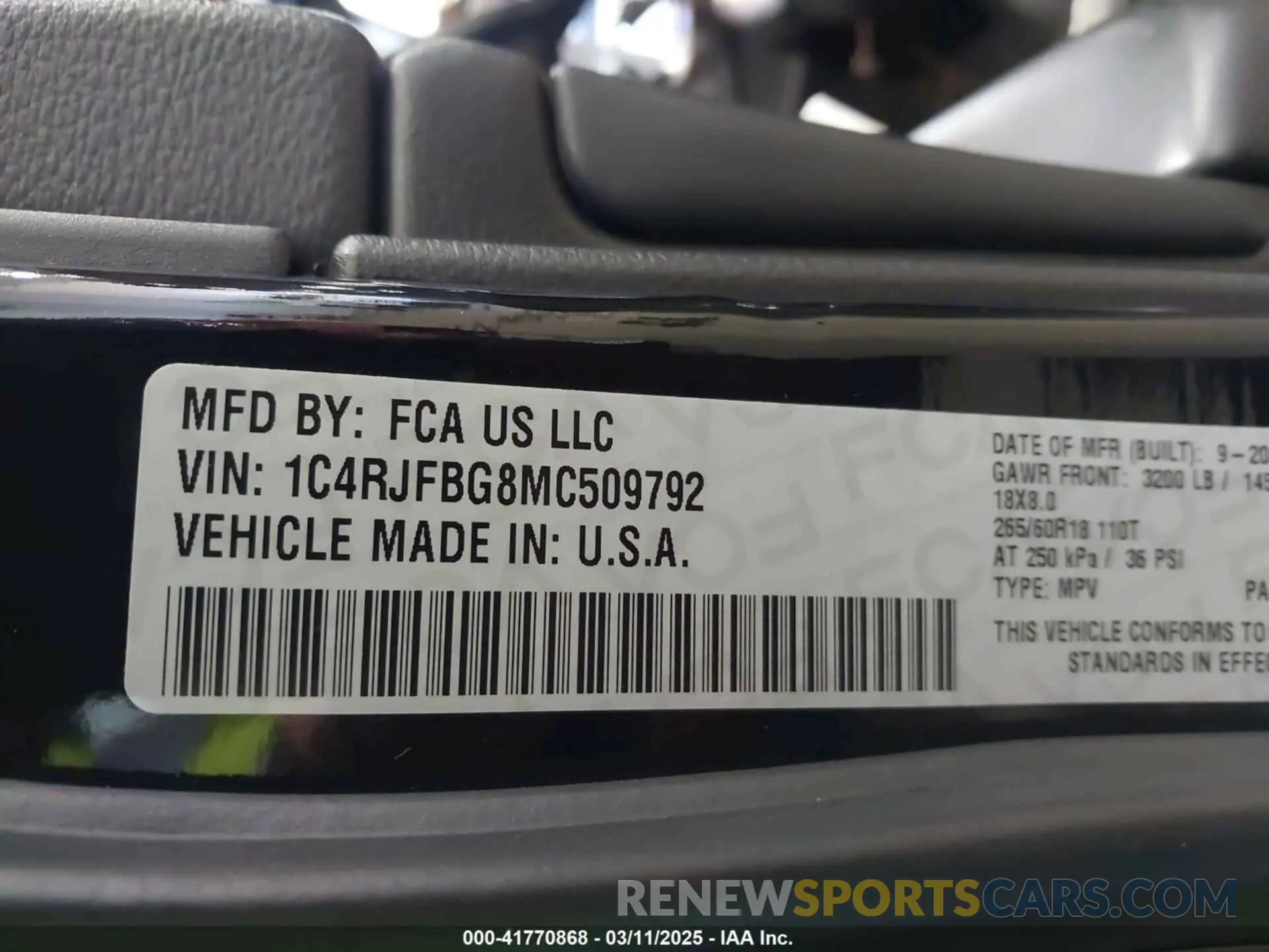 9 Фотография поврежденного автомобиля 1C4RJFBG8MC509792 JEEP GRAND CHEROKEE 2021