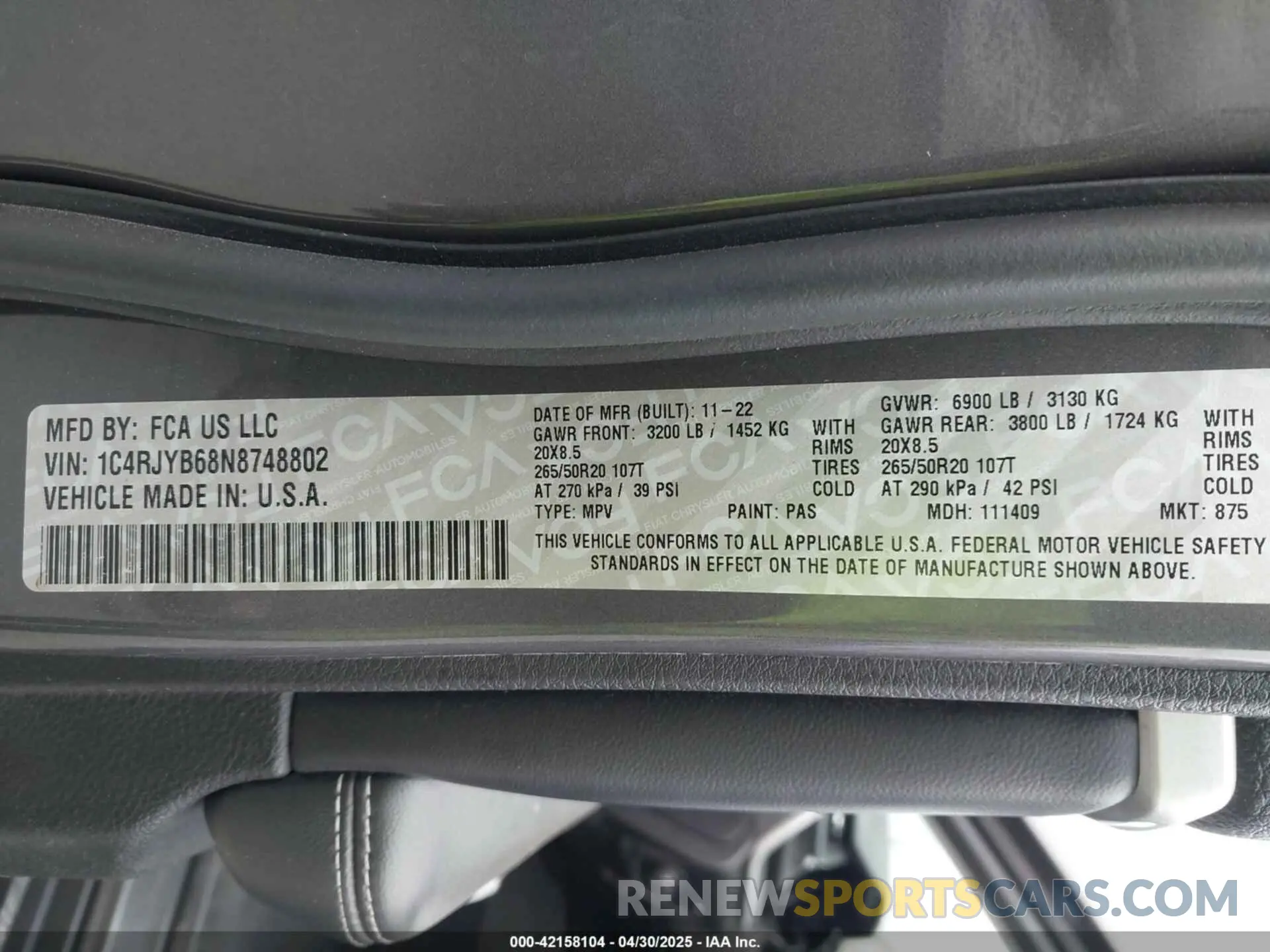 9 Фотография поврежденного автомобиля 1C4RJYB68N8748802 JEEP GRAND CHEROKEE 4XE 2022