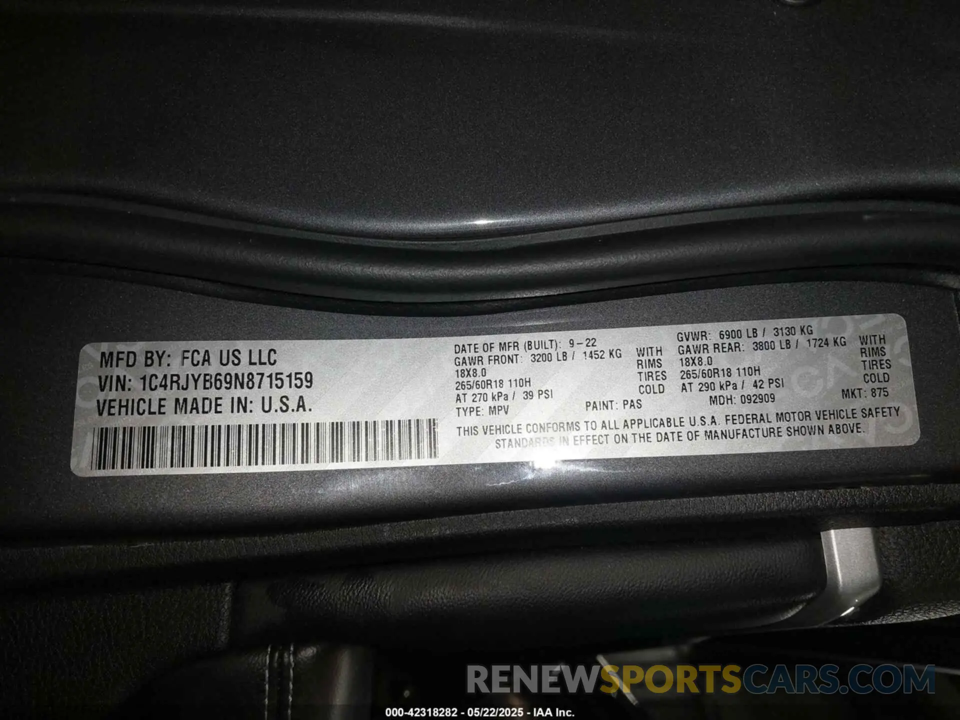 9 Фотография поврежденного автомобиля 1C4RJYB69N8715159 JEEP GRAND CHEROKEE 4XE 2022