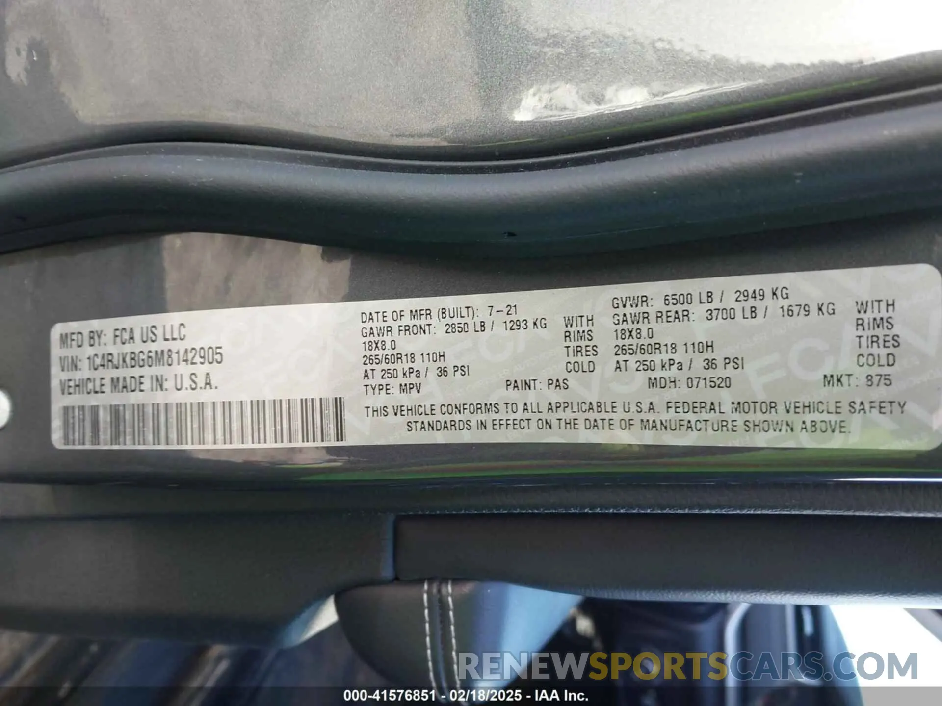 9 Фотография поврежденного автомобиля 1C4RJKBG6M8142905 JEEP GRAND CHEROKEE L 2021