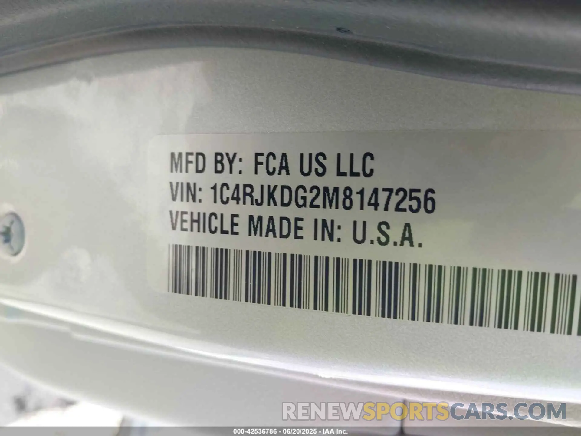 9 Фотография поврежденного автомобиля 1C4RJKDG2M8147256 JEEP GRAND CHEROKEE L 2021