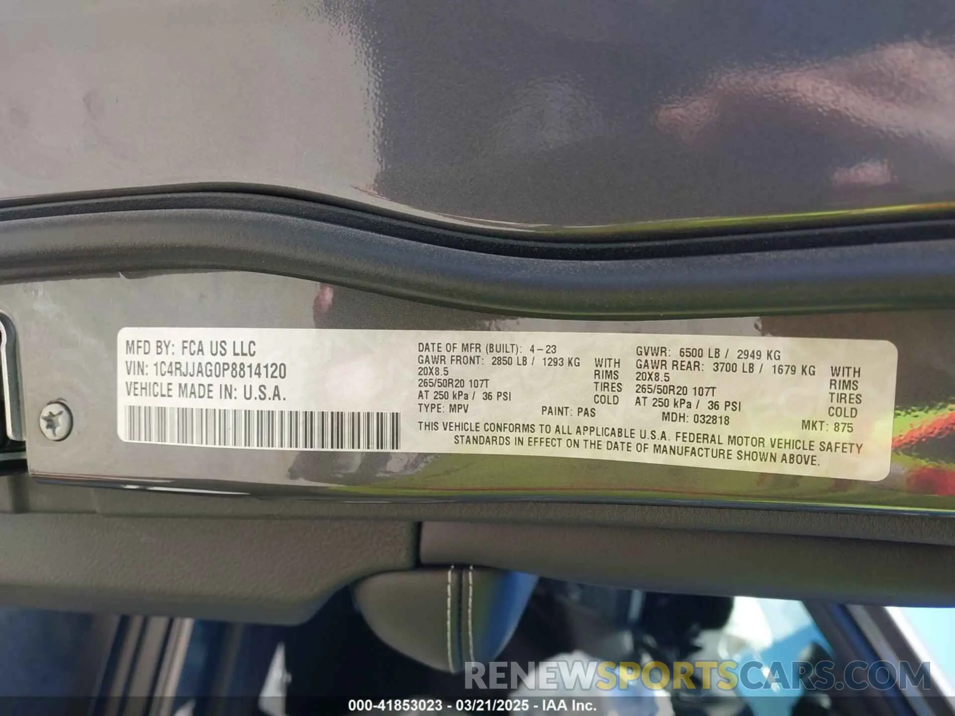 9 Фотография поврежденного автомобиля 1C4RJJAG0P8814120 JEEP GRAND CHEROKEE L 2023