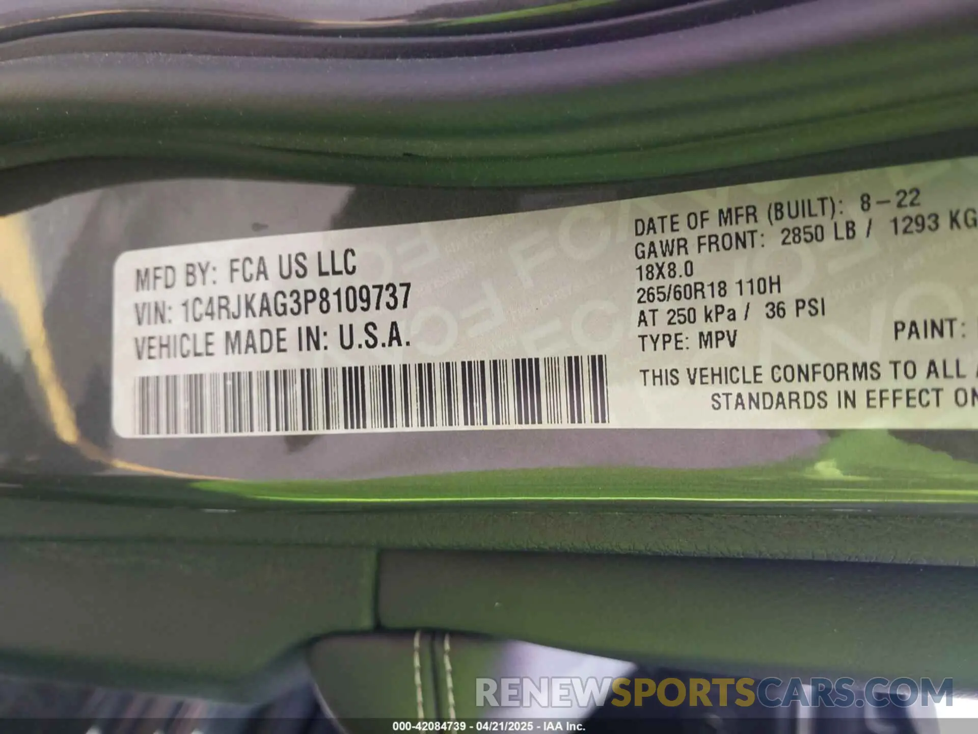 9 Фотография поврежденного автомобиля 1C4RJKAG3P8109737 JEEP GRAND CHEROKEE L 2023