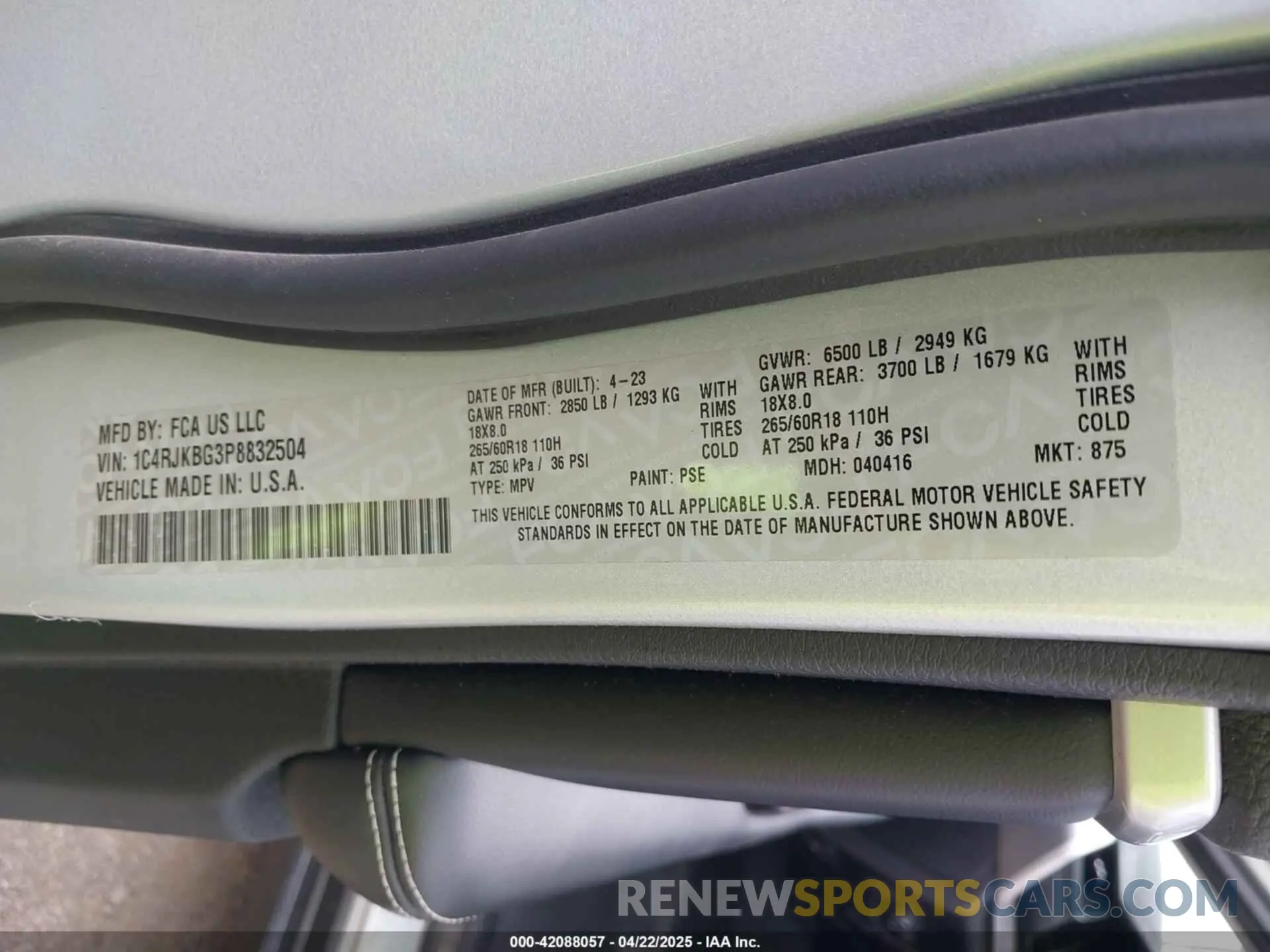 9 Фотография поврежденного автомобиля 1C4RJKBG3P8832504 JEEP GRAND CHEROKEE L 2023
