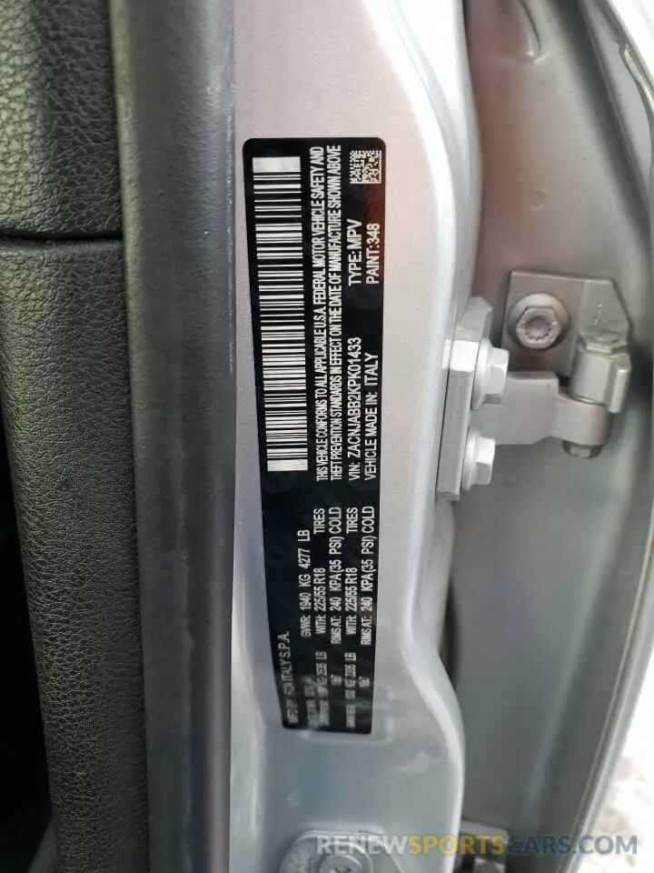 13 Photograph of a damaged car ZACNJABB2KPK01433 JEEP RENEGADE 2019