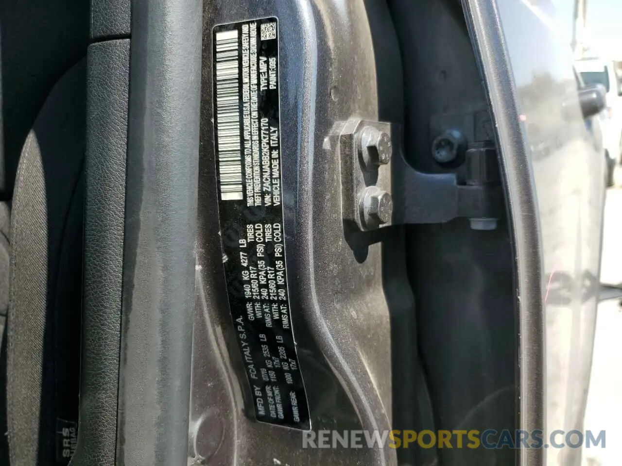 14 Photograph of a damaged car ZACNJABB2KPK77170 JEEP RENEGADE 2019