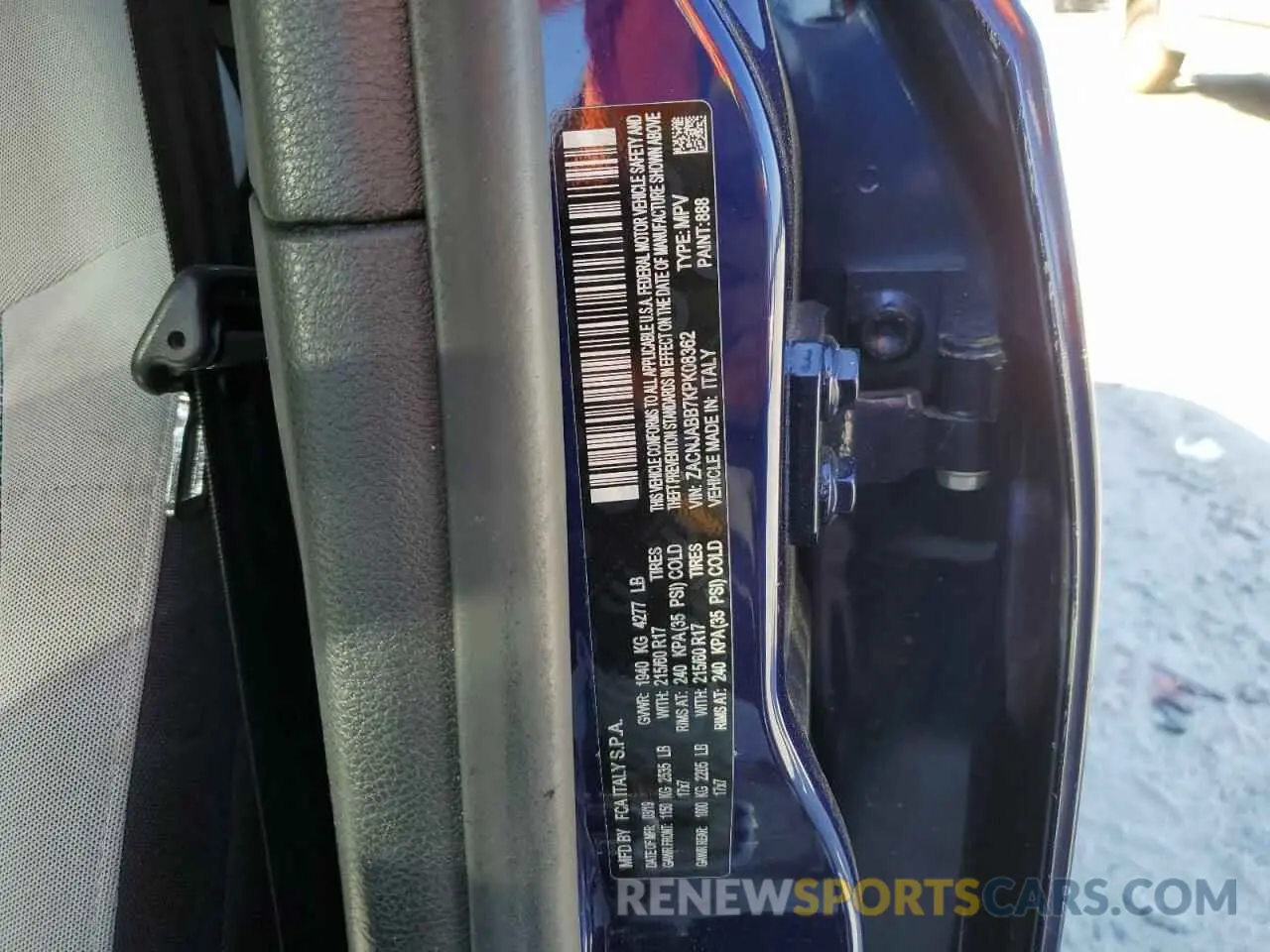 15 Photograph of a damaged car ZACNJABB7KPK08362 JEEP RENEGADE 2019