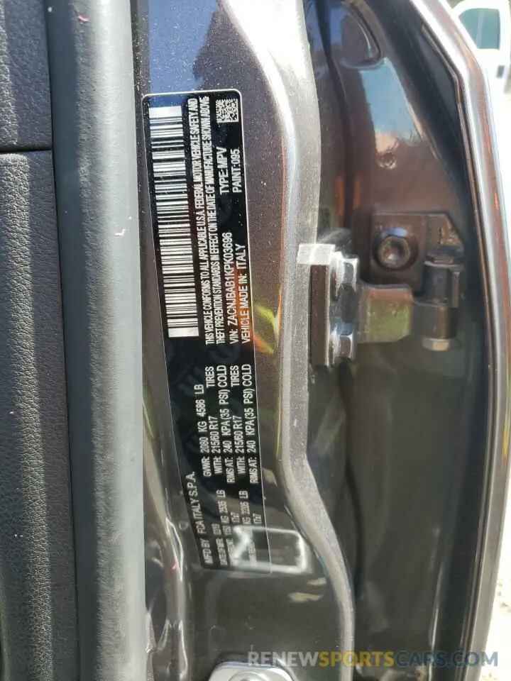 14 Photograph of a damaged car ZACNJBAB1KPK03696 JEEP RENEGADE 2019