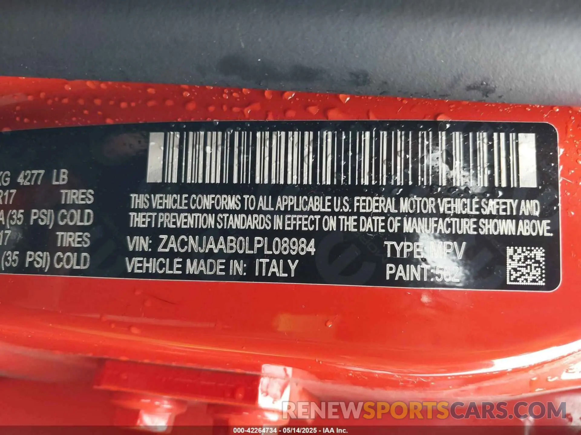 9 Фотография поврежденного автомобиля ZACNJAAB0LPL08984 JEEP RENEGADE 2020
